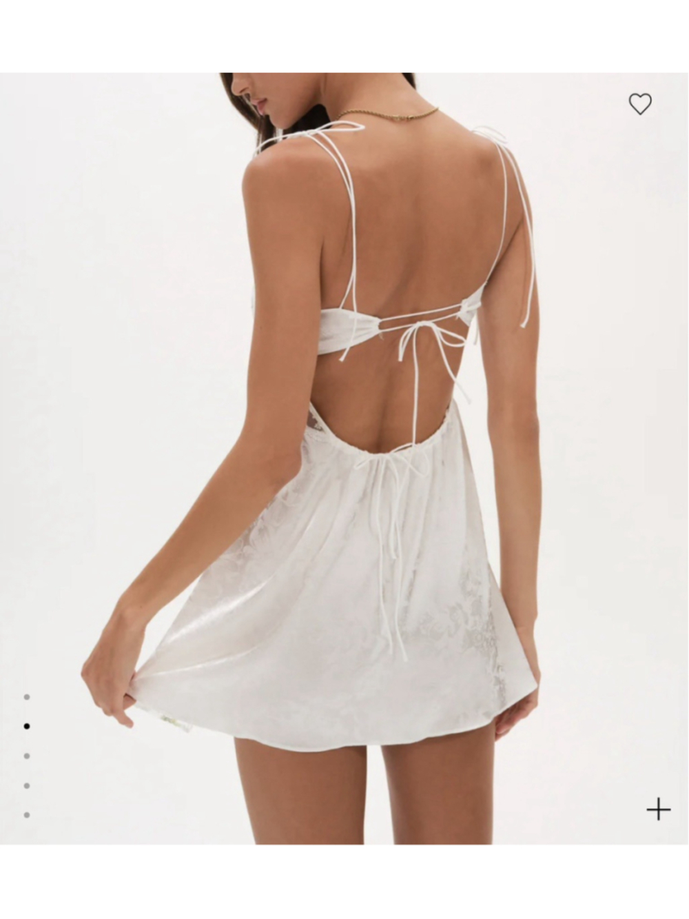 White Slip Dress Lingerie Floral Embroidery Lace Bow M/L Fairy Coquette Bridal - Picture 2 of 11